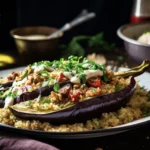 Stuffed eggplant with couscous
